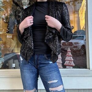 Sequin Black Jacket for Women